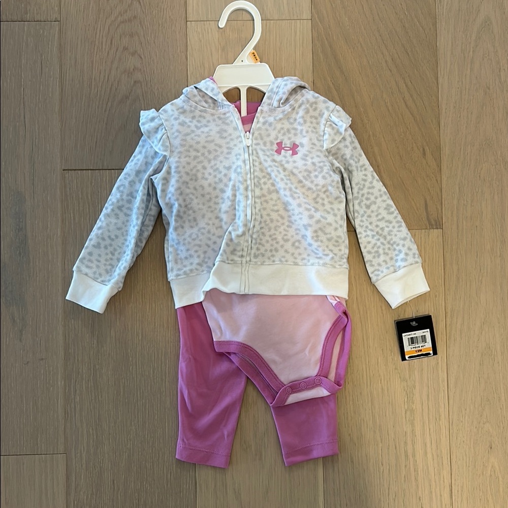 Under Armour Baby Outfit Set - White and Pink